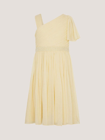 Monsoon Yellow Amalthea Asymmetrical Embellished Party Dress image 1