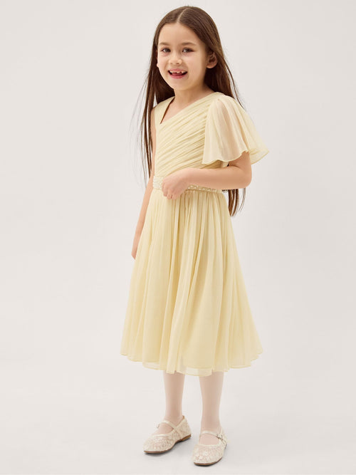 Dsiney Kidz - Monsoon Yellow Amalthea Asymmetrical Embellished Party Dress image 1