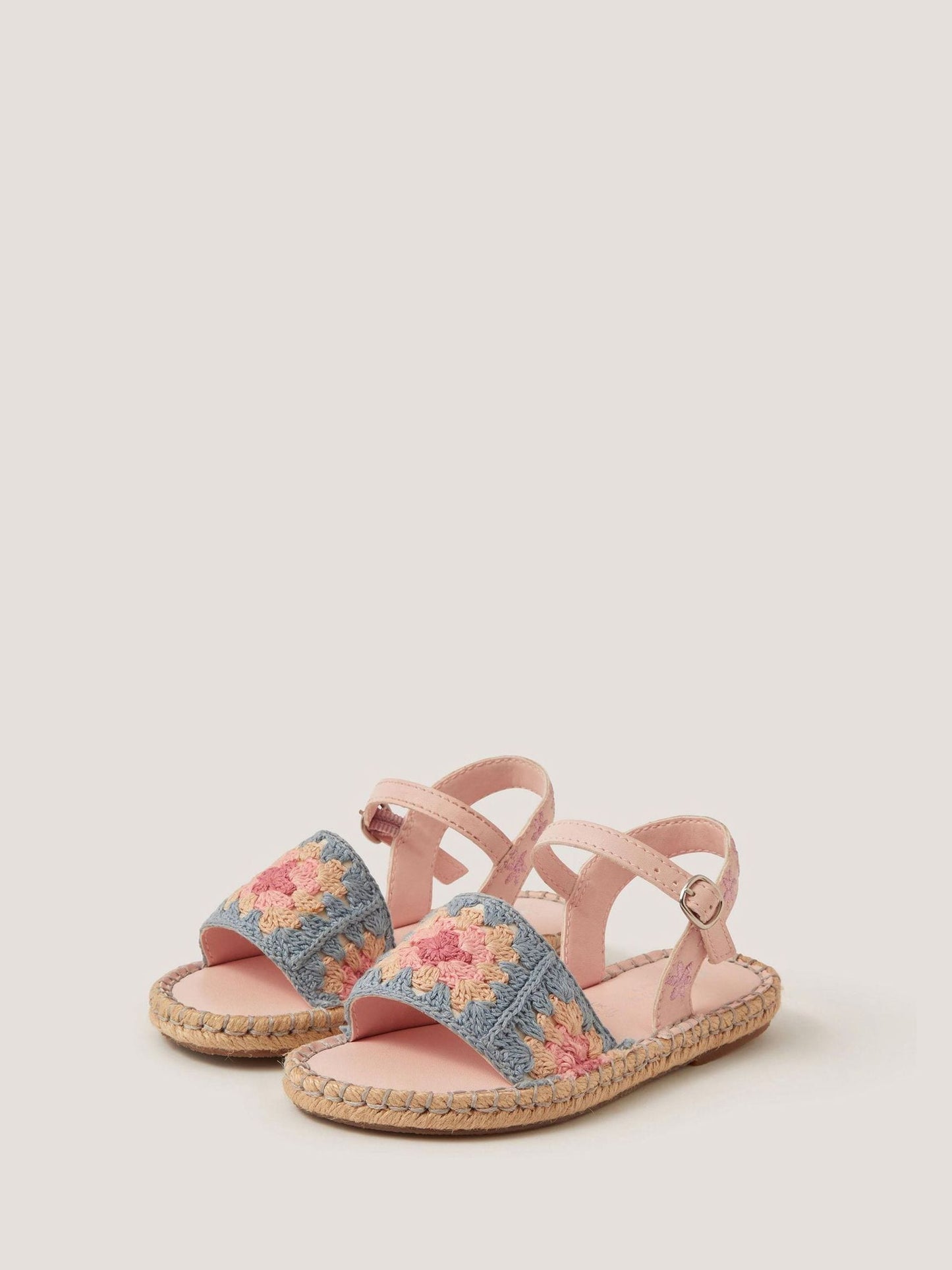 Monsoon Pink Crochet Flower Espadrille Sandals image 1