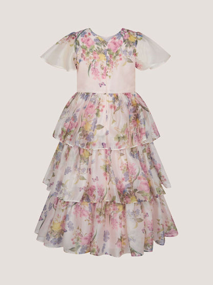 Monsoon Pink Botanical Print Tiered Party Dress image 2