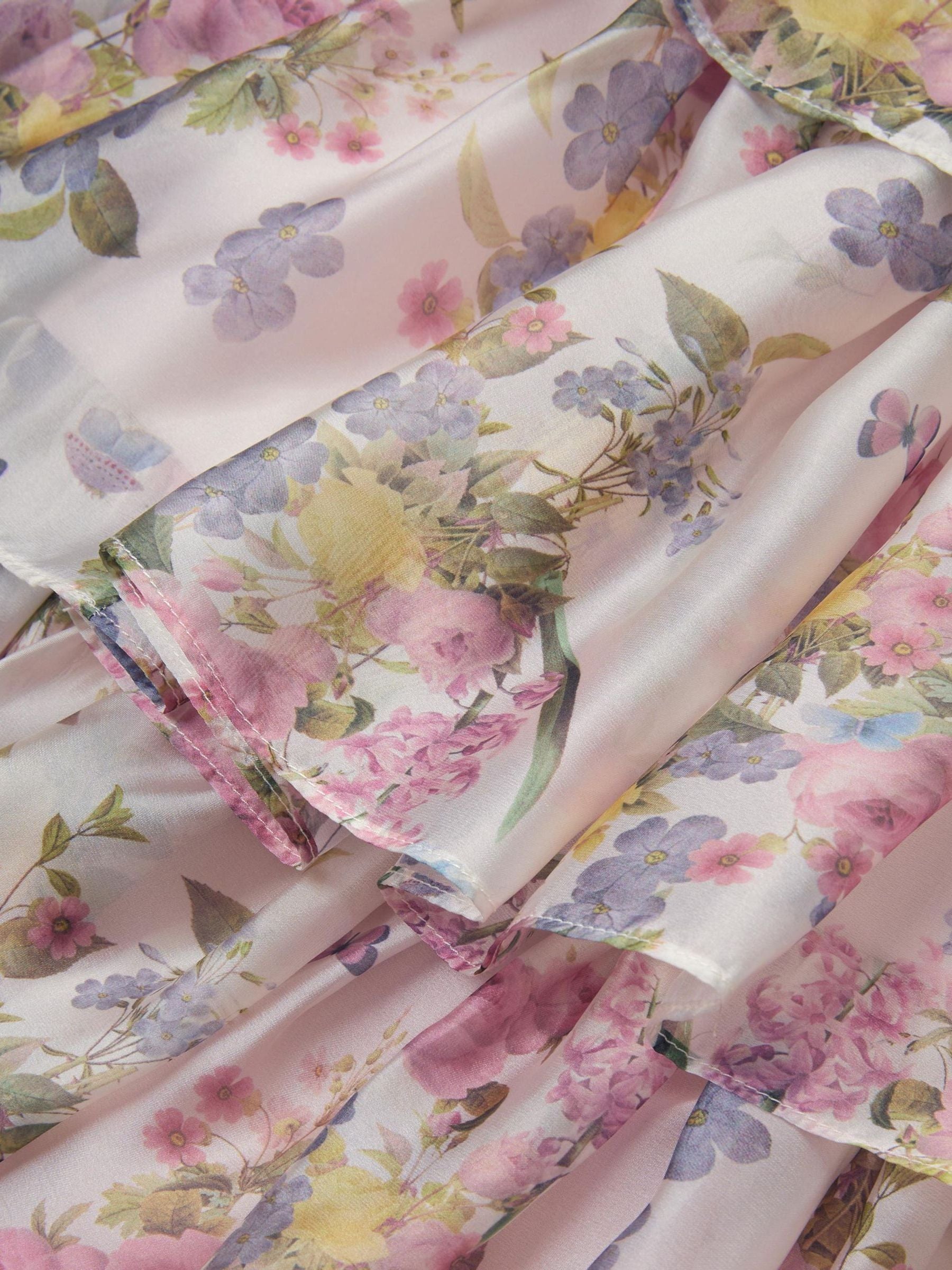 Monsoon Pink Botanical Print Tiered Party Dress image 3