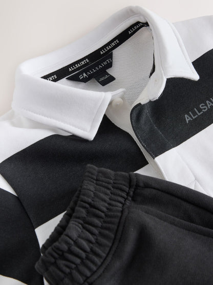 smALLSAINTS Black/White Striped Rugby Top And Joggers Set - image 10