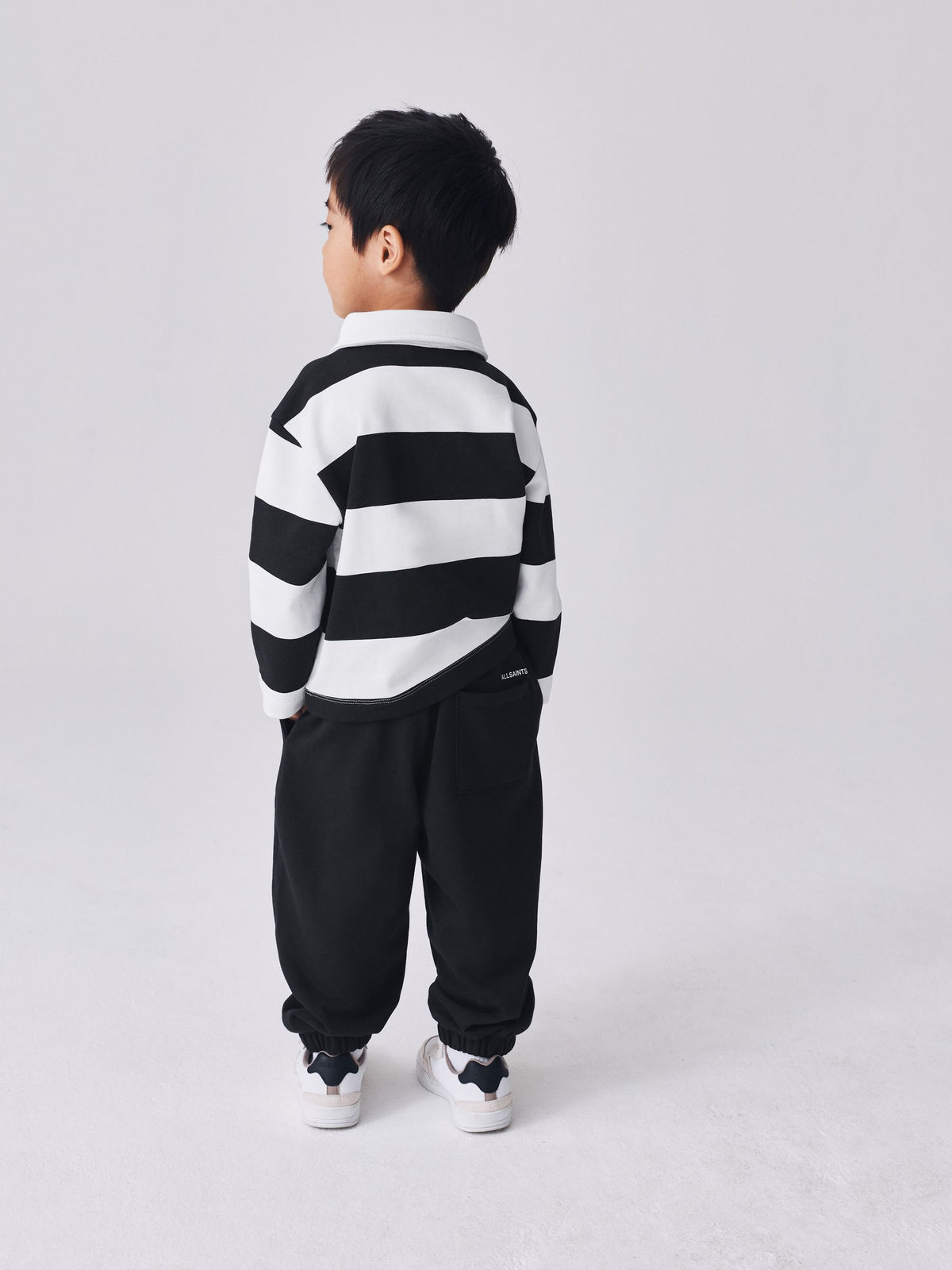 smALLSAINTS Black/White Striped Rugby Top And Joggers Set - image 2