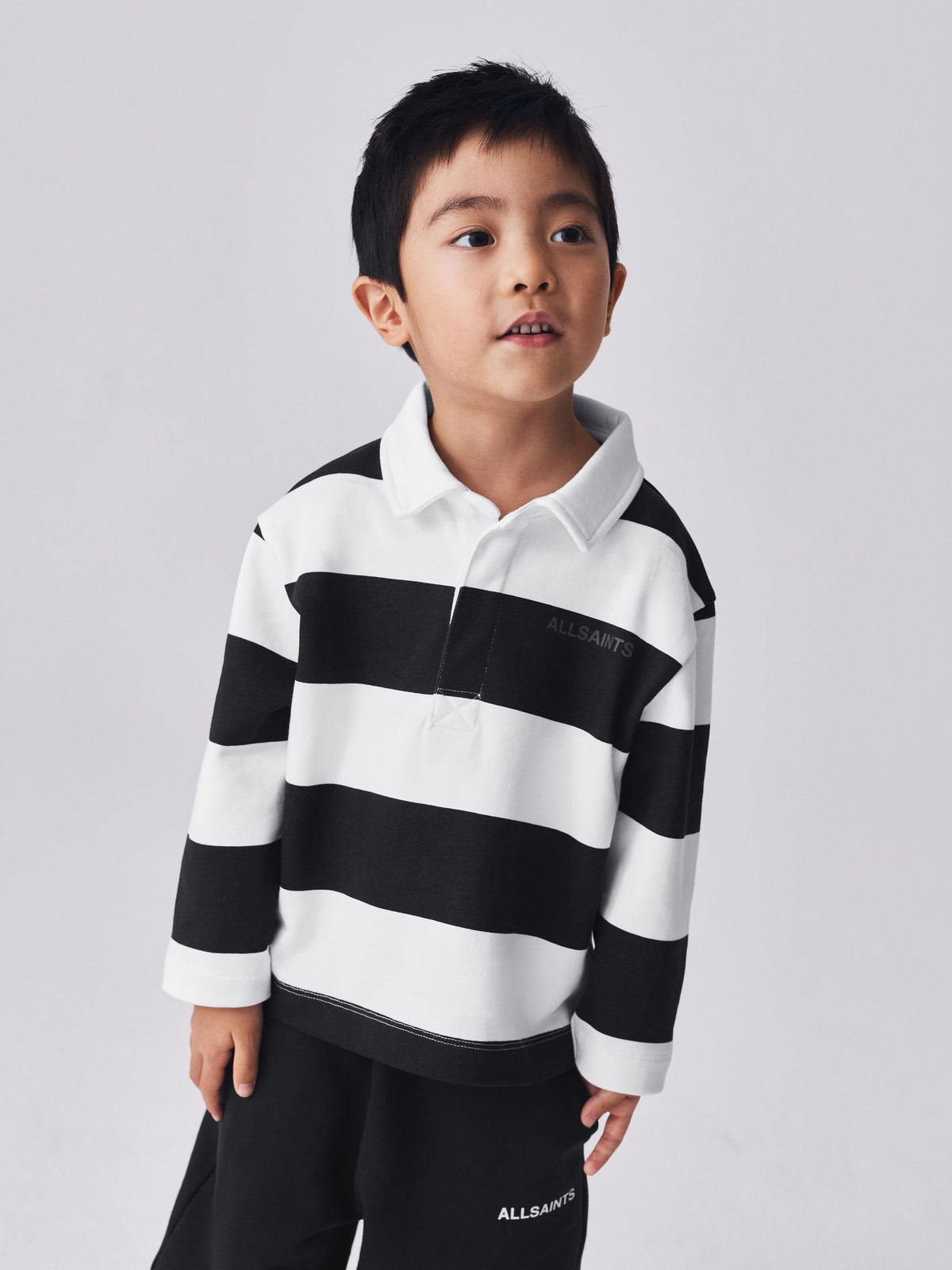 smALLSAINTS Black/White Striped Rugby Top And Joggers Set - image 3