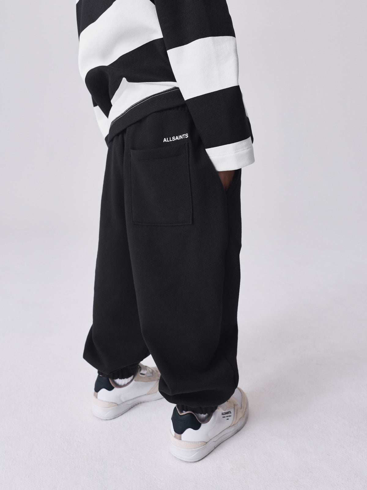 smALLSAINTS Black/White Striped Rugby Top And Joggers Set - image 5