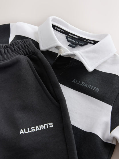 smALLSAINTS Black/White Striped Rugby Top And Joggers Set - image 9