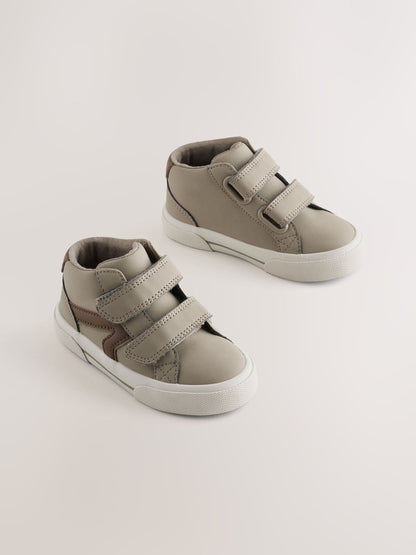 Dsiney Kidz - Dark Natural Standard Fit (F) Hi-Top Touch Fastening Trainers image 1