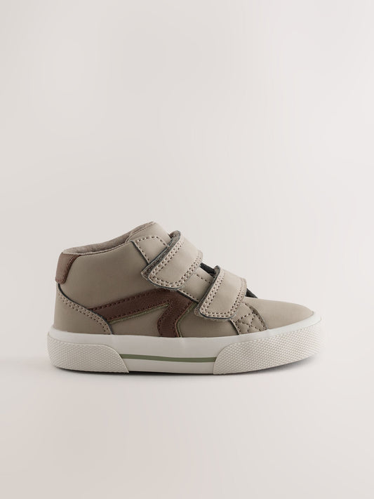Dsiney Kidz - Dark Natural Standard Fit (F) Hi-Top Touch Fastening Trainers image 2