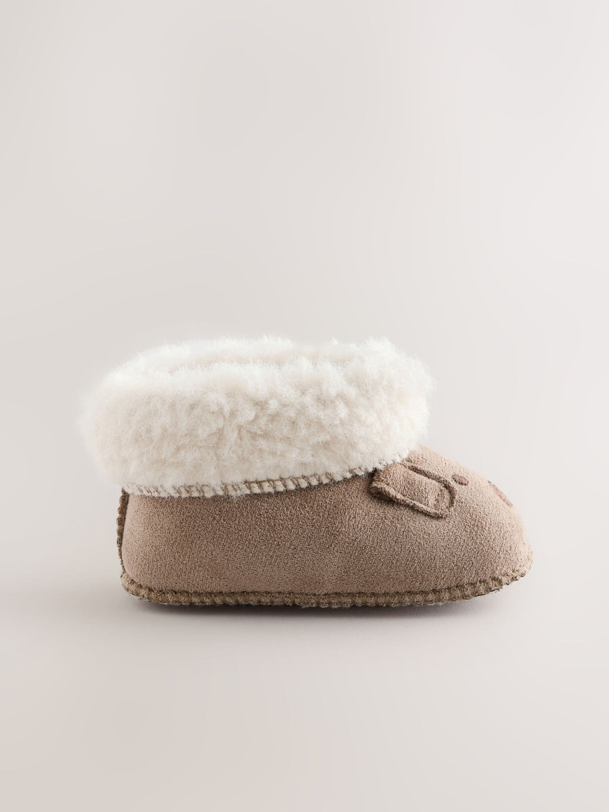 Brown Dog Pull On Baby Slippers (0-2mths) - image 2