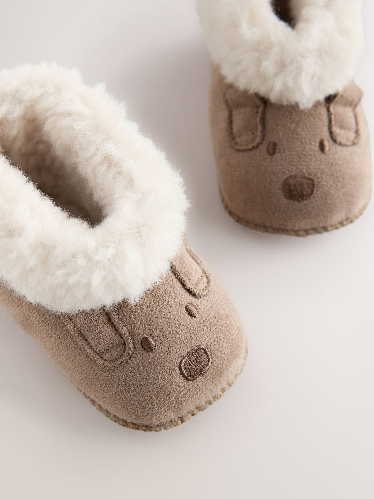Brown Dog Pull On Baby Slippers (0-2mths) - image 3