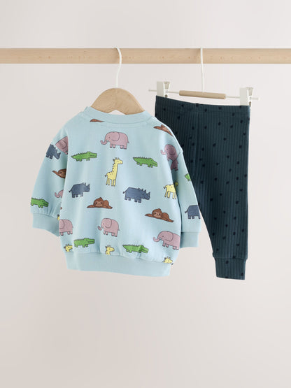 Blue Safari Baby Sweatshirt and Leggings Set (0mths-2yrs) - image 6