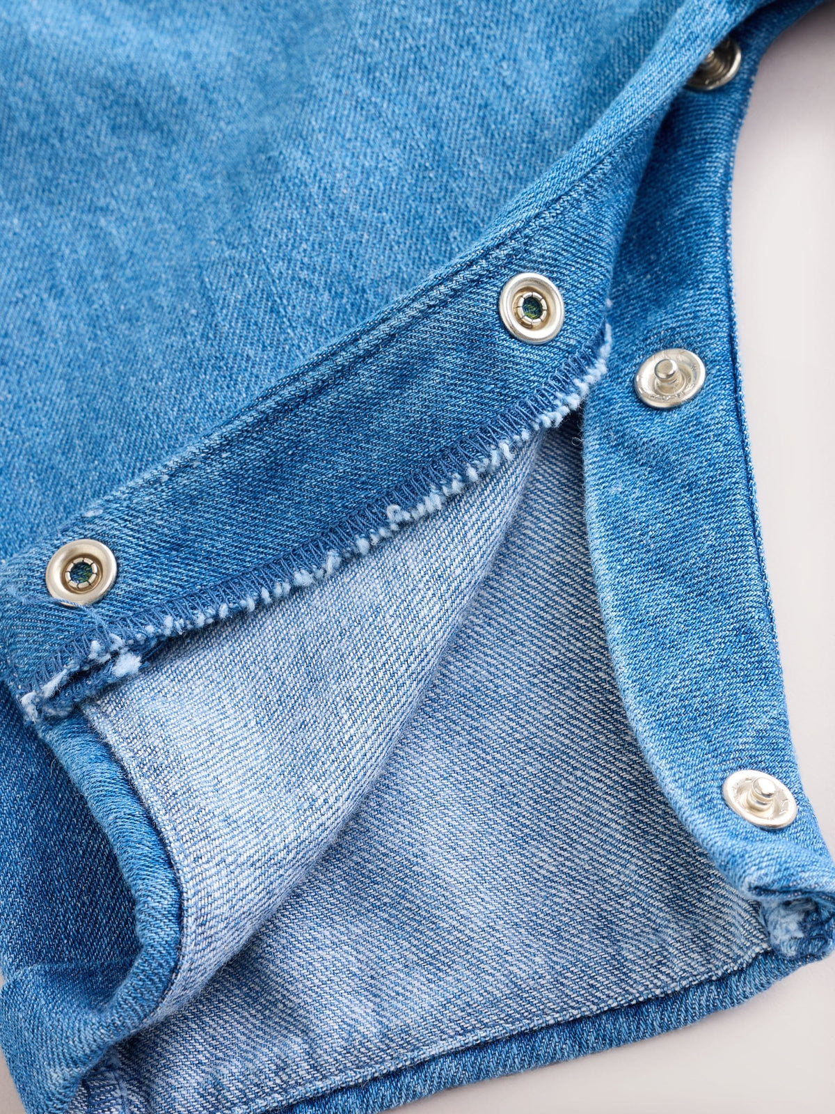 Dsiney Kidz - Blue Milk Club Denim Dungaree and Textured Bodysuit Baby Set (0mths-2yrs) image 4