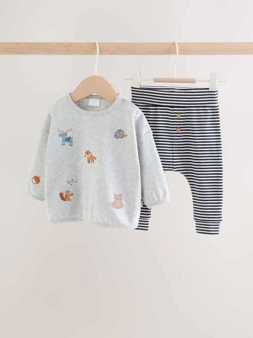 Dsiney Kidz - Grey Woodland Characters Top and Leggings Baby Set (0mths-2yrs) image 1