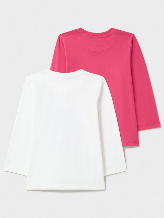 Dsiney Kidz - Crew Clothing Company Cream Long-Sleeve Classic Crew T-Shirts 2 Pack image 2