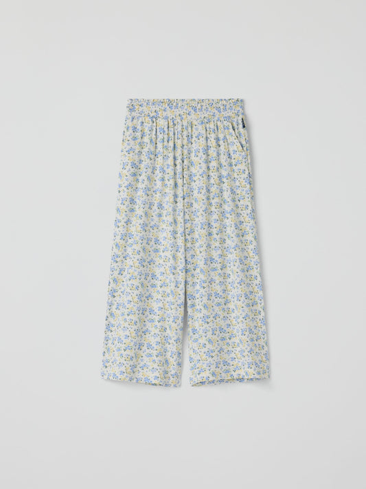 Polarn O. Pyret Blue Floral Wide Leg Trousers image 1