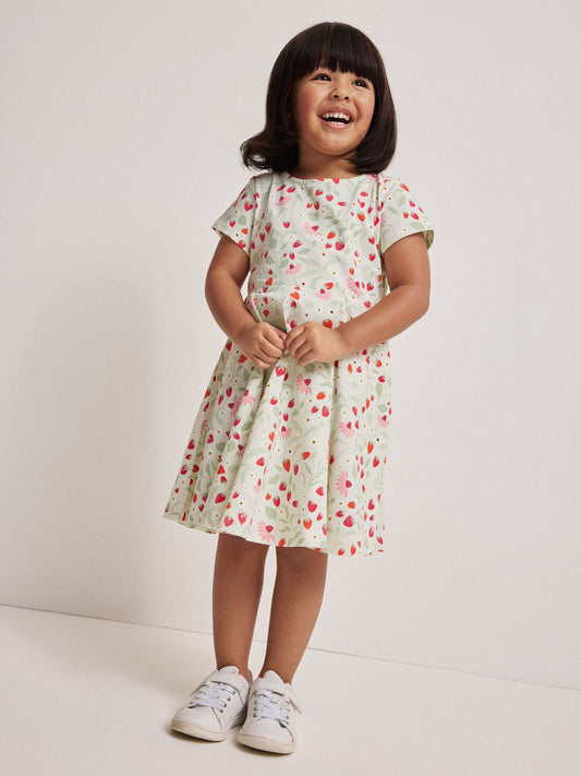 Polarn O. Pyret Green Strawberry Spin Dress image 1