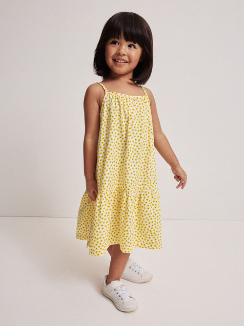 Dsiney Kidz - Polarn O. Pyret Yellow Striped Drop Waist Strap Dress image 1