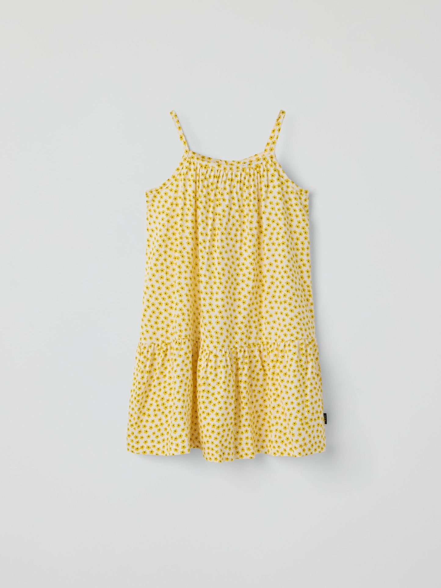 Polarn O. Pyret Yellow Striped Drop Waist Strap Dress image 2
