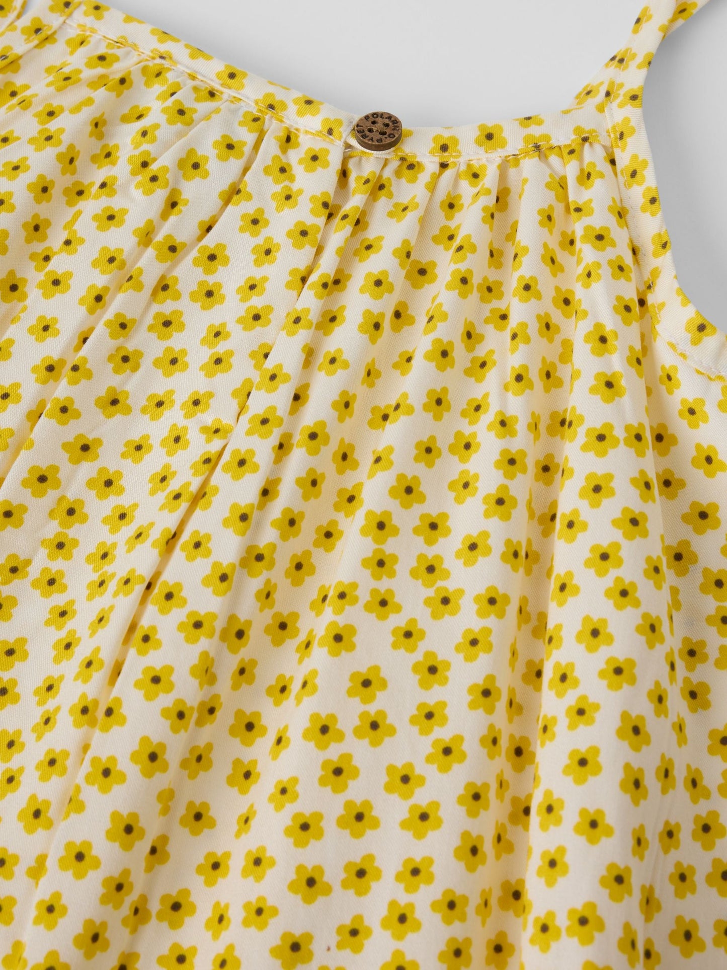 Polarn O. Pyret Yellow Striped Drop Waist Strap Dress image 4