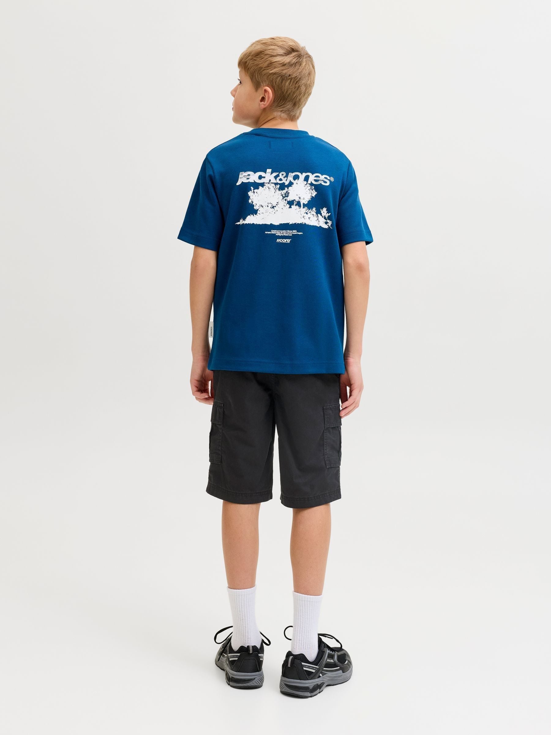 Dsiney Kidz - JACK & JONES Junior Black Relaxed Fit Cargo Shorts image 2
