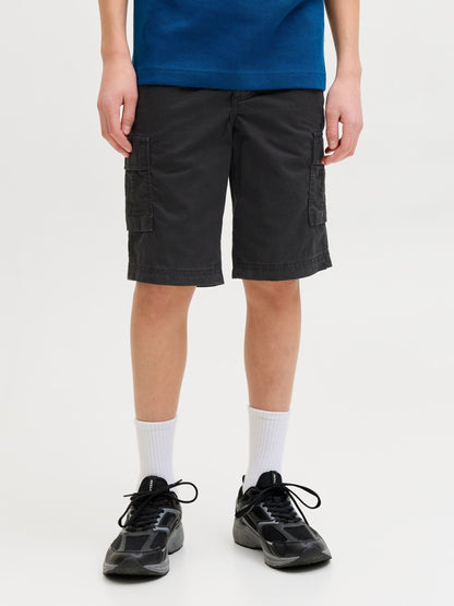 Dsiney Kidz - JACK & JONES Junior Black Relaxed Fit Cargo Shorts image 3