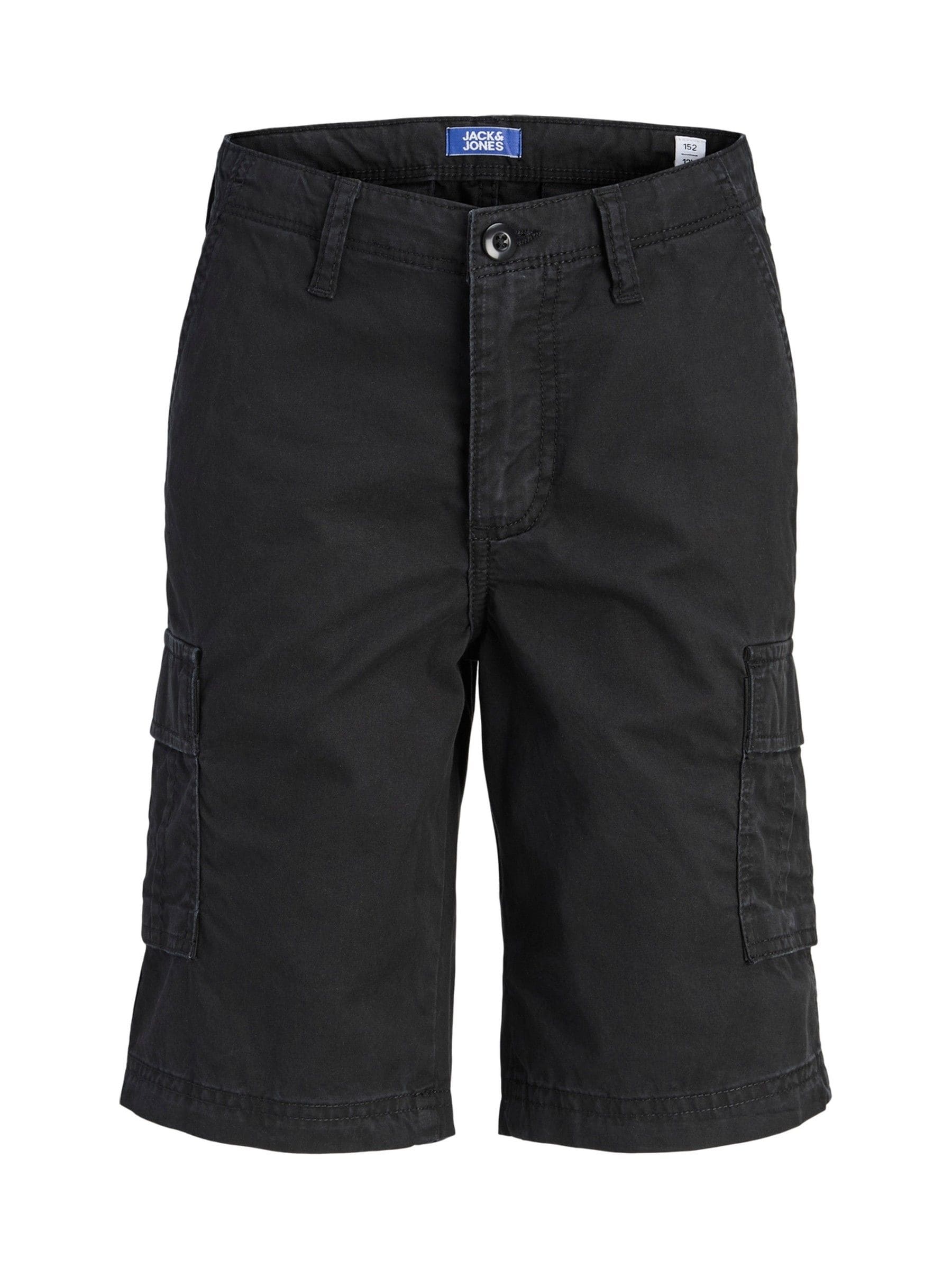 Dsiney Kidz - JACK & JONES Junior Black Relaxed Fit Cargo Shorts image 7
