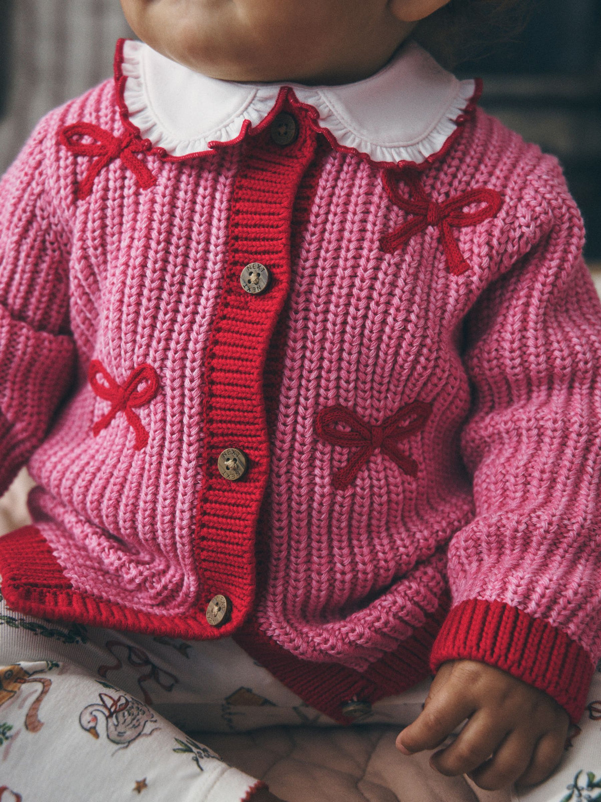 Dsiney Kidz - Pink and Red My First Christmas Baby Cardigan (0-18mths) image 3