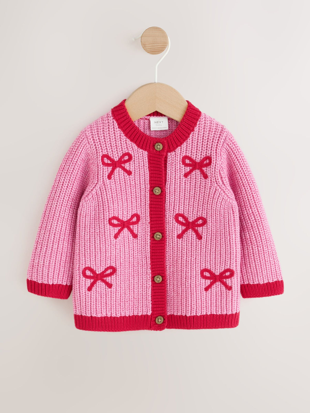 Dsiney Kidz - Pink and Red My First Christmas Baby Cardigan (0-18mths) image 4