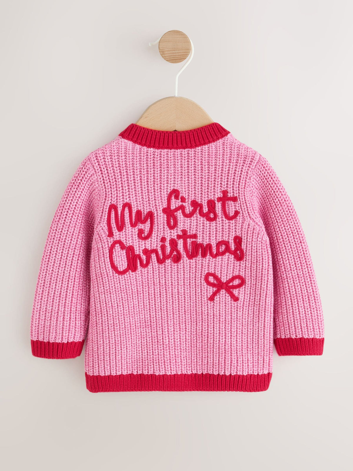 Dsiney Kidz - Pink and Red My First Christmas Baby Cardigan (0-18mths) image 5
