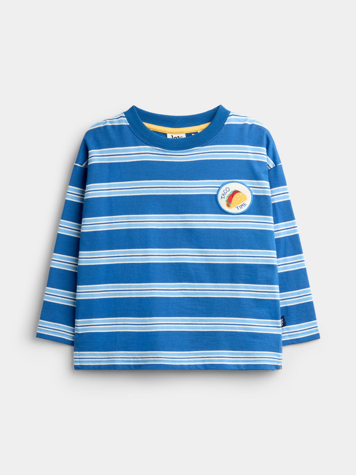 JoJo Maman Bébé Blue Taco Badge Striped Top - image 1