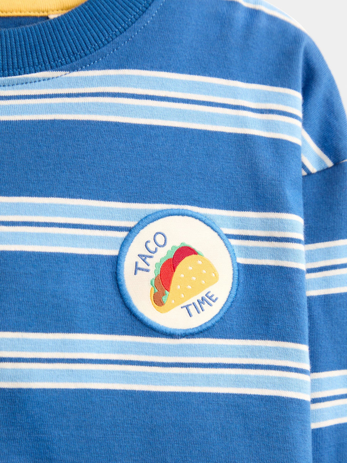 JoJo Maman Bébé Blue Taco Badge Striped Top - image 3