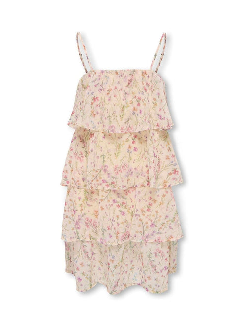 Dsiney Kidz - ONLY KIDS Cream Floral Layered Summer Dress image 1
