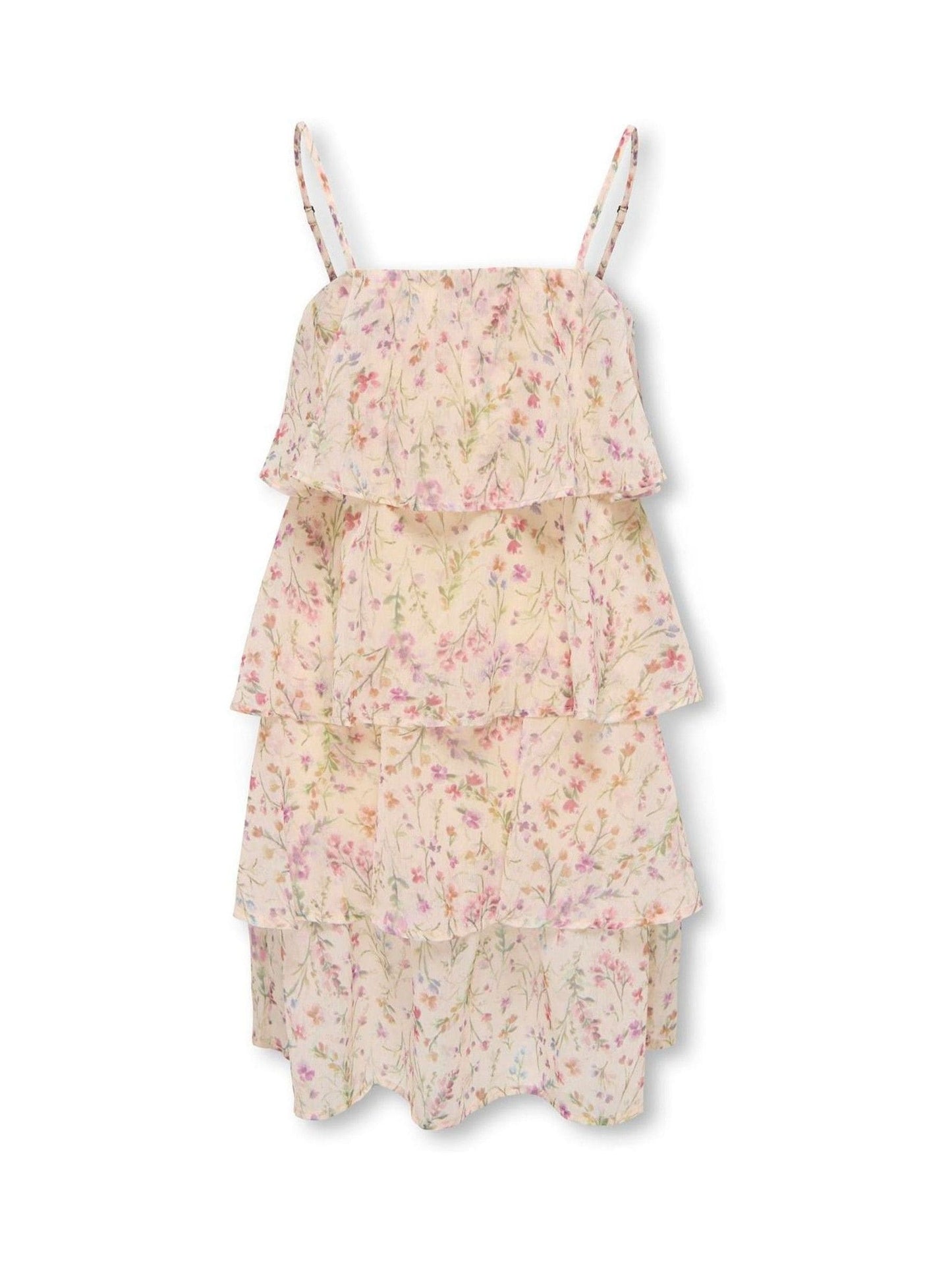 ONLY KIDS Cream Floral Layered Summer Dress image 1