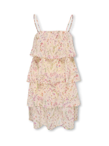 ONLY KIDS Cream Floral Layered Summer Dress image 1