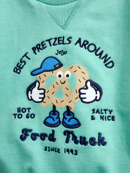 Dsiney Kidz - JoJo Maman Bébé Green Pretzel Appliqué Sweatshirt image 5
