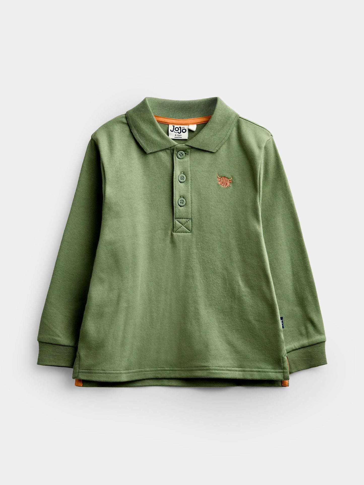 Dsiney Kidz - JoJo Maman Bébé Green & Natural Highland Cow 2-Pack Polo Shirts image 3