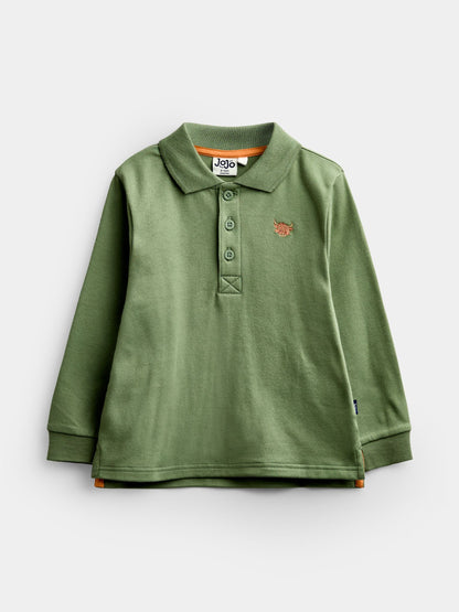 Dsiney Kidz - JoJo Maman Bébé Green & Natural Highland Cow 2-Pack Polo Shirts image 3