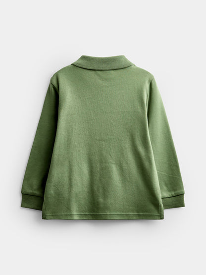 Dsiney Kidz - JoJo Maman Bébé Green & Natural Highland Cow 2-Pack Polo Shirts image 4
