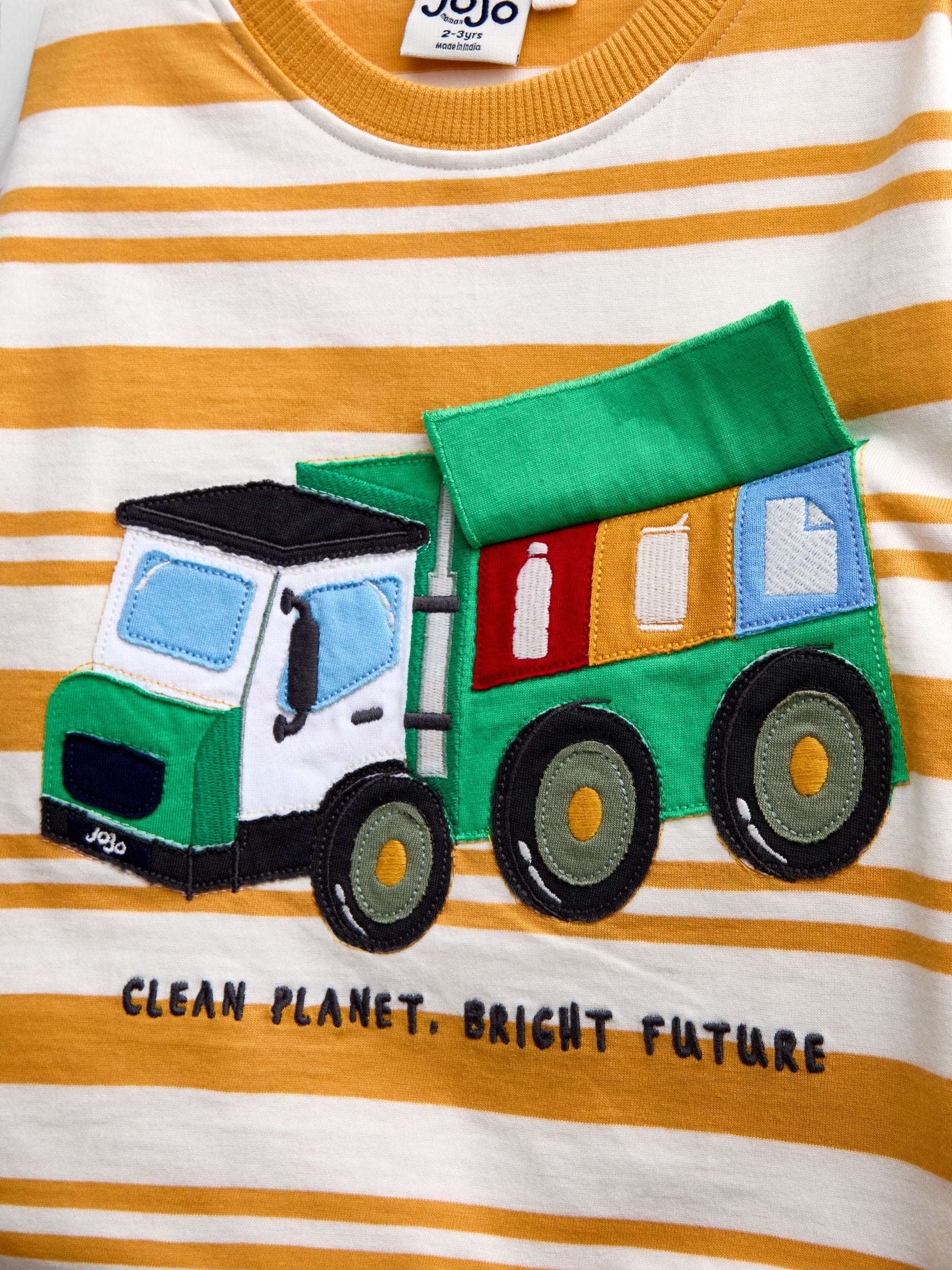Dsiney Kidz - JoJo Maman Bébé Yellow Recycling Truck Interactive Appliqué Top image 4