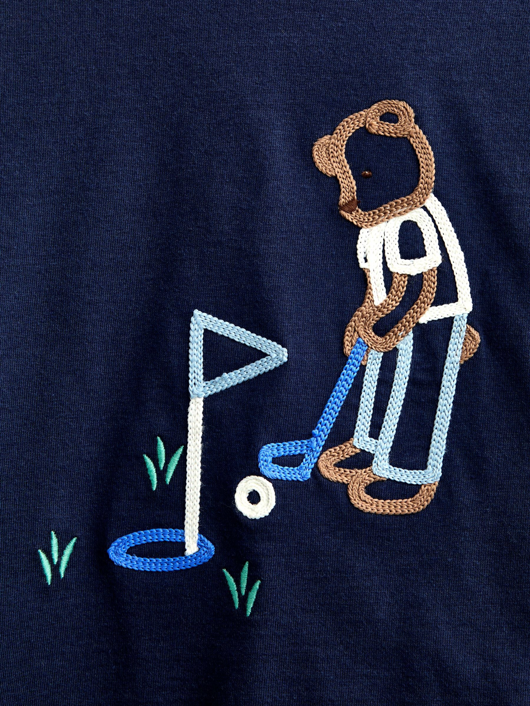 Dsiney Kidz - JoJo Maman Bébé Navy Blue Golf Embroidered Top image 4