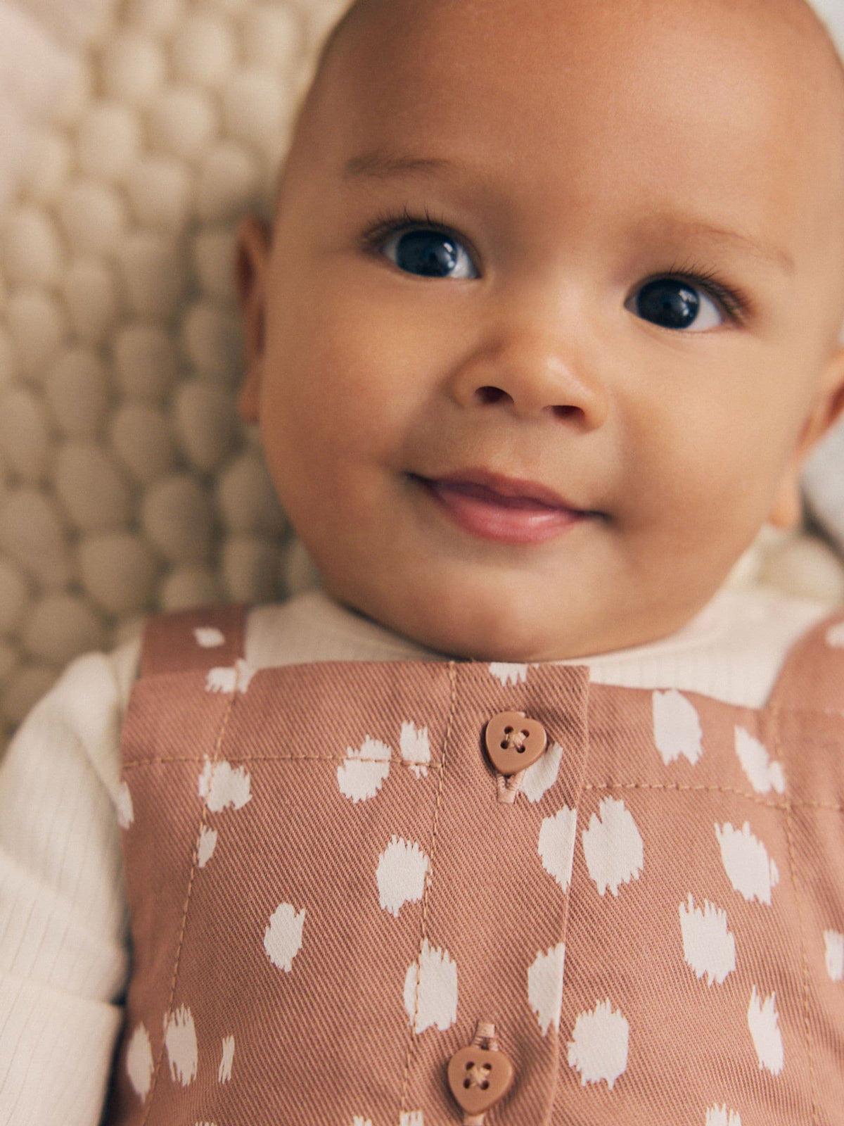 Tan Brown Spot Long Sleeve Bodysuit And Woven Dungarees Set 2 Piece (0mths-2yrs) - image 5