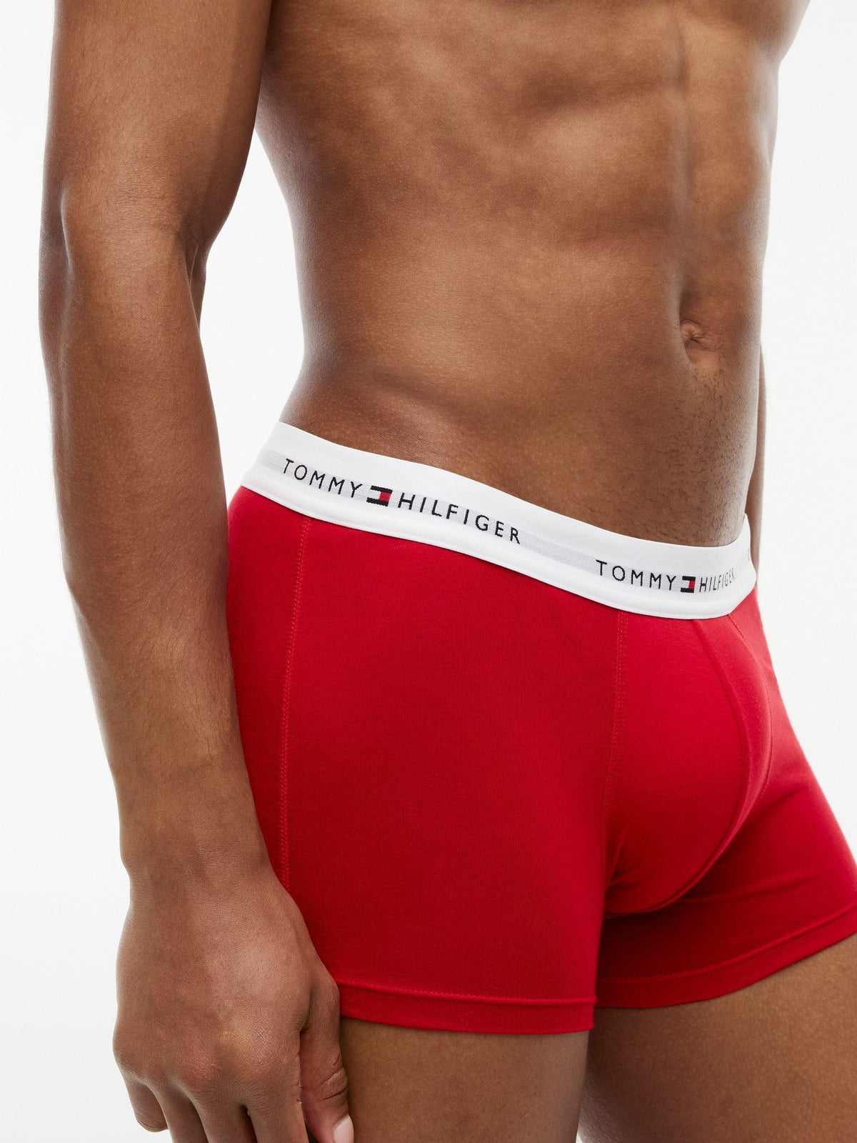 Dsiney Kidz - Tommy Hilfiger Red Cotton Stretch Boxer Trunks 3 Pack image 4