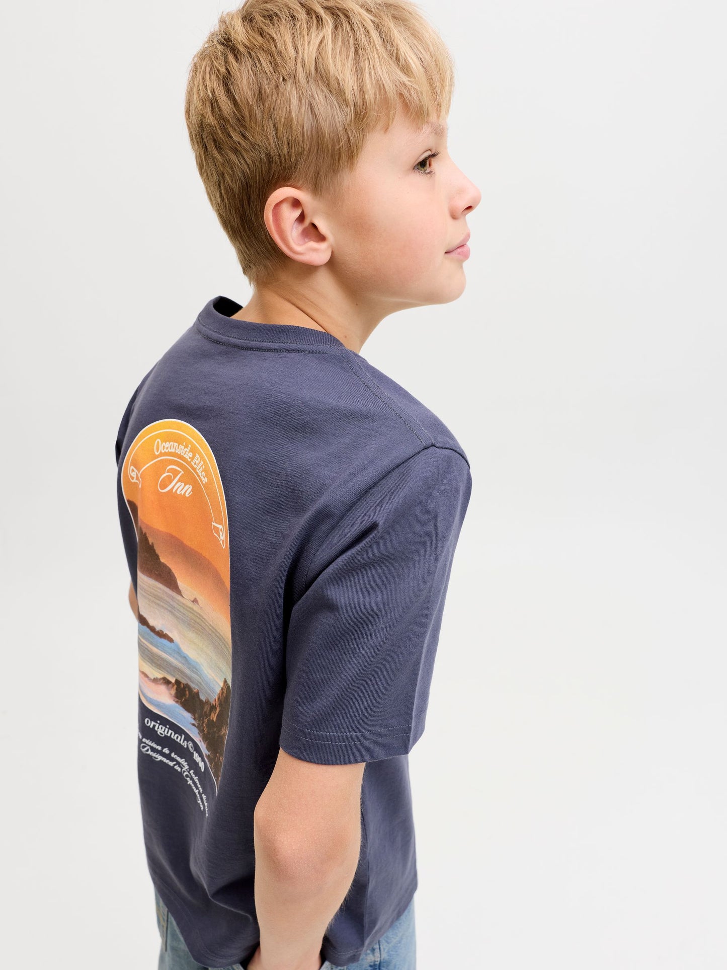 Dsiney Kidz - JACK & JONES Junior Blue Photographic Back-Print T-Shirt image 1
