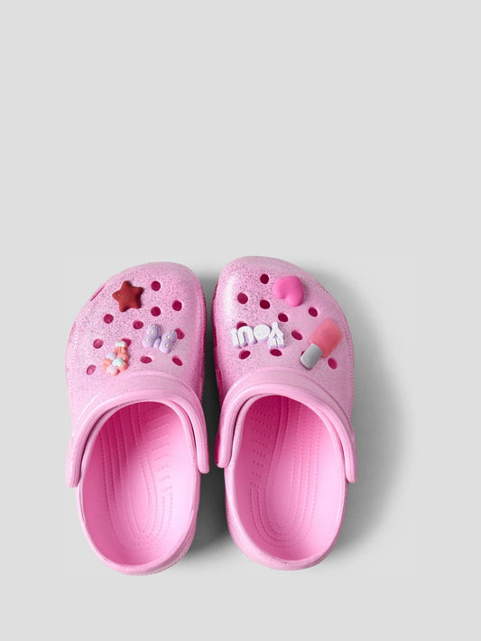 Name It Pink Kids Rubber Clogs with Charms image 1