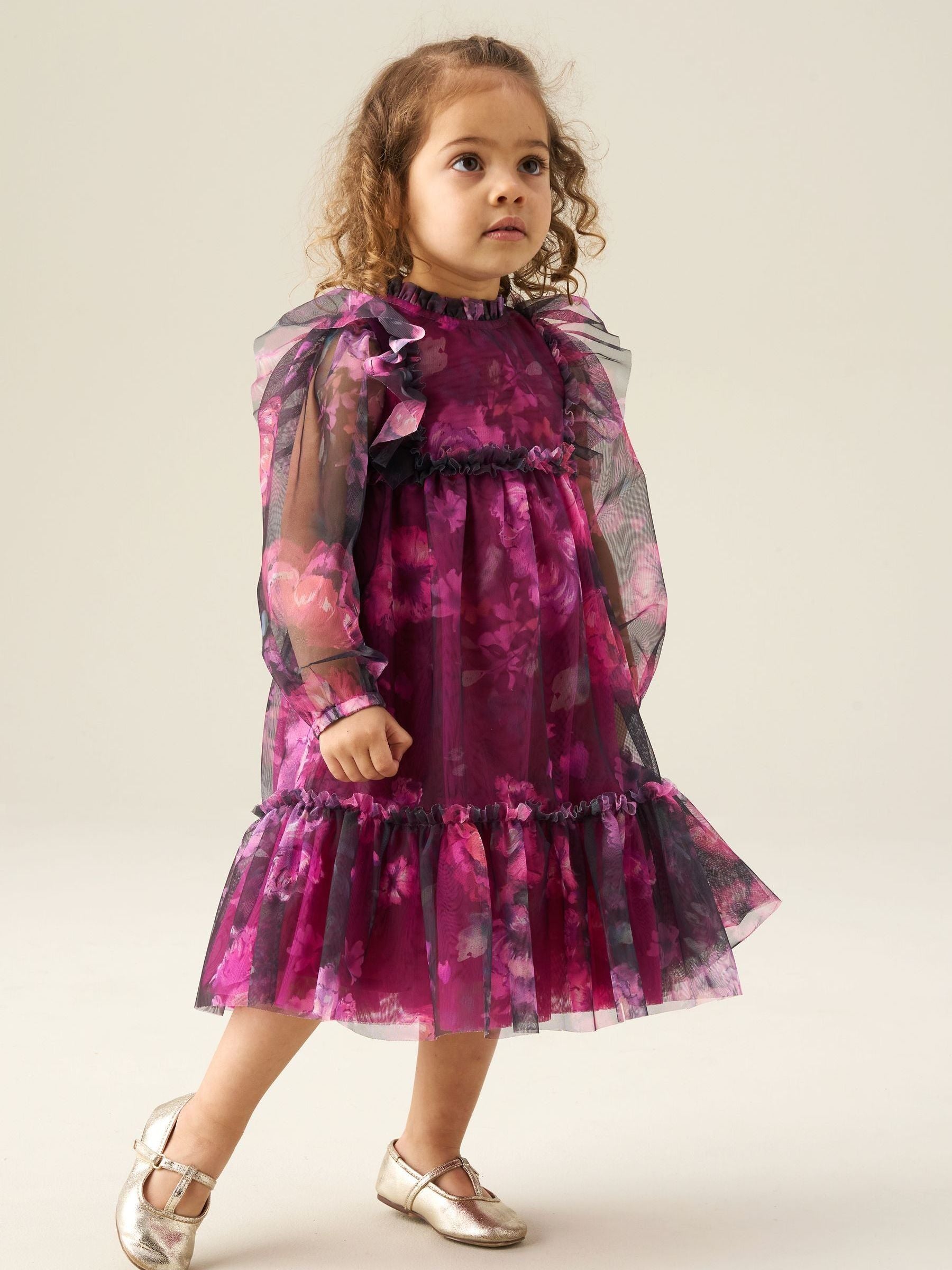 Dsiney Kidz - Angel & Rocket Blue Estella Tiered Mesh Dress image 2