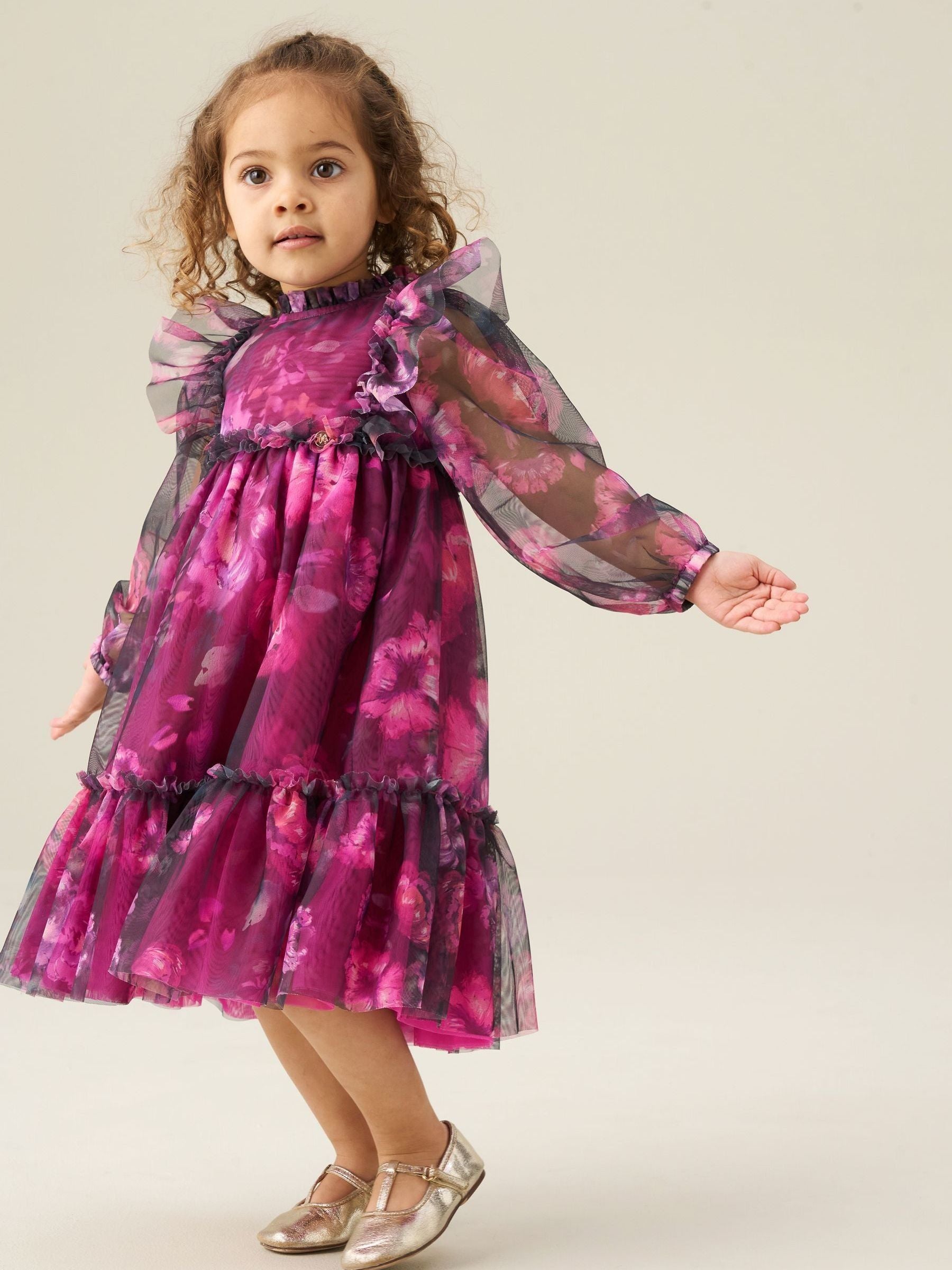 Dsiney Kidz - Angel & Rocket Blue Estella Tiered Mesh Dress image 3