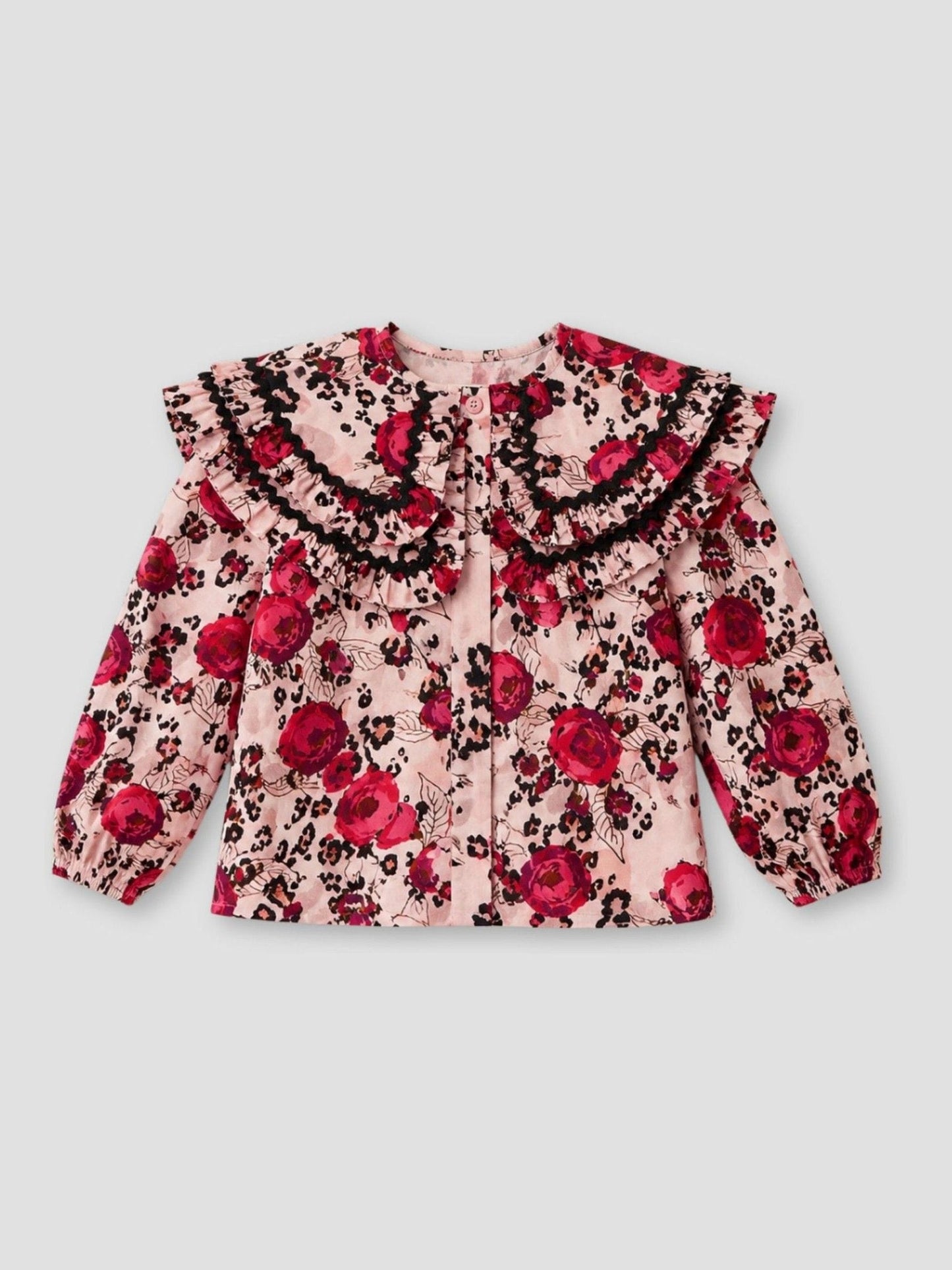 Dsiney Kidz - Angel & Rocket Pink Lyra Animal Rose Double Collar Print Blouse image 5