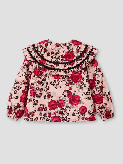 Dsiney Kidz - Angel & Rocket Pink Lyra Animal Rose Double Collar Print Blouse image 6