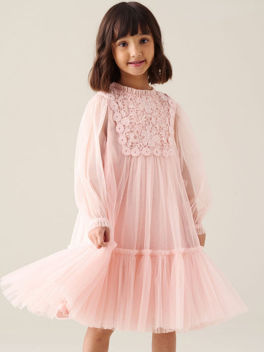 Dsiney Kidz - Angel & Rocket Pink Keria Lace Yoke Boho Dress image 1