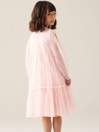 Dsiney Kidz - Angel & Rocket Pink Keria Lace Yoke Boho Dress image 2